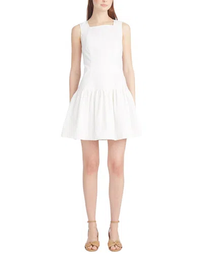 Draper James Colette Tailored Flounce Dress In White