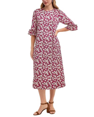 Draper James Crewneck Midi Dress In Burgundy