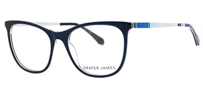 Draper James Dj5034 414 Women's Glasses Blue Size 53 - Free Lenses - Blue Light Block Available In Shiny Indigo Blue On Transparent Sky Blu
