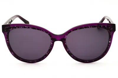 Draper James Dj7053 Sunglasses In Plum Floral/smoke