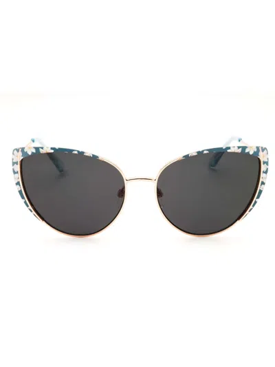 Draper James Dj9038 Sunglasses In 454 - Blue Floral/dark Grey