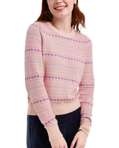 Draper James Fairisle Crewneck Sweater In Pink Multi
