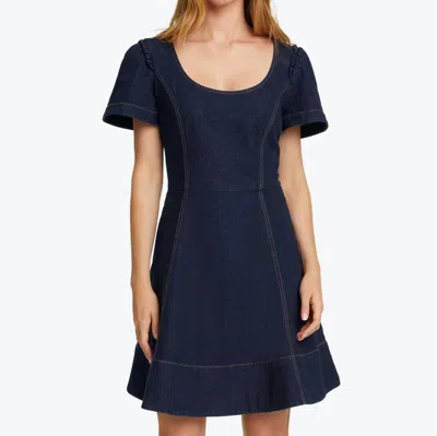 Draper James Faith Love Circle Mini Dress In Dark Wash