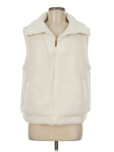 Pre-owned Draper James Faux Fur Vest In White