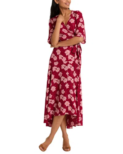 Draper James Fiona Wrap Midi Dress In Red