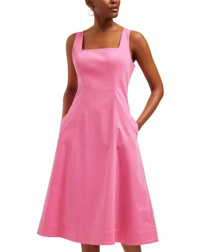 Draper James Genevieve Square Neck Sleeveless Midi Dress In Pink