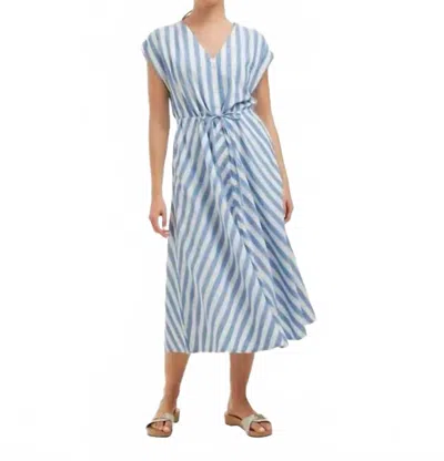 Draper James Haven Midi Shirtdress In Wave Stripe In Blue