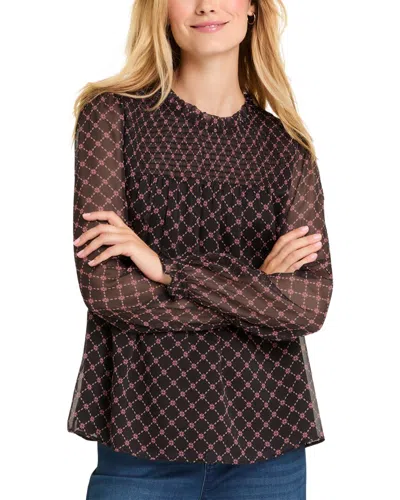 Draper James Jacqueline Long Sleeve Top In Brown
