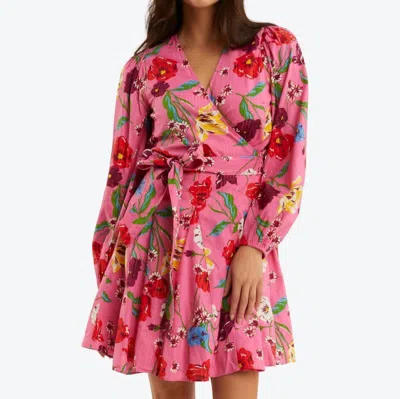 Draper James Jordan Wrap Dress In Lurex Floral In Brown