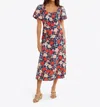 Draper James Julianne Midi Dress In Blooming Peony In Multi