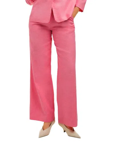 Draper James Linen-blend Wide Leg Pant In Pink
