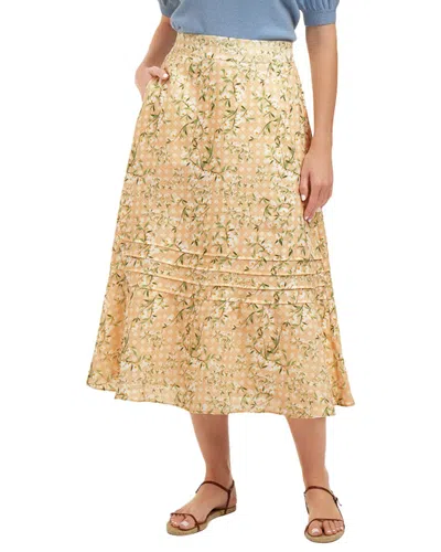 Draper James Linen Midi Skirt In Multi