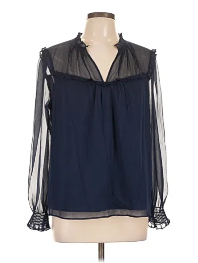 Pre-owned Draper James Long Sleeve Blouse In Blue