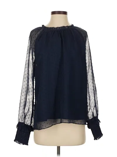 Pre-owned Draper James Long Sleeve Blouse In Blue