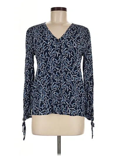 Pre-owned Draper James Long Sleeve Blouse In Blue