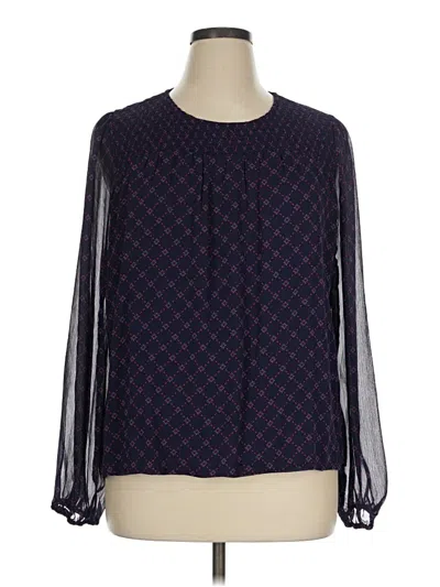 Pre-owned Draper James Long Sleeve Blouse In Blue