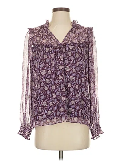 Pre-owned Draper James Long Sleeve Blouse In Purple