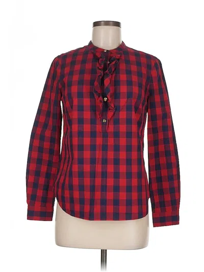 Pre-owned Draper James Long Sleeve Blouse In Red