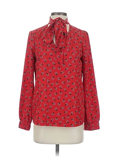 Pre-owned Draper James Long Sleeve Blouse In Red