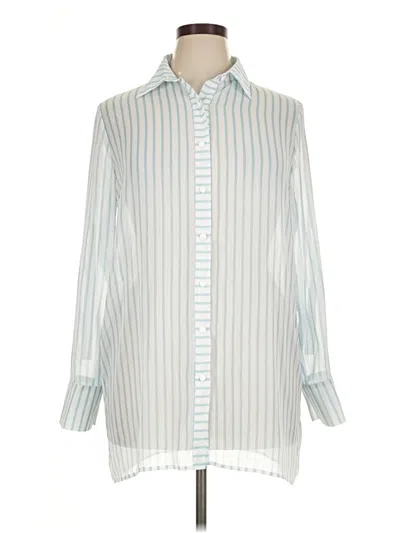 Pre-owned Draper James Long Sleeve Blouse In Silver