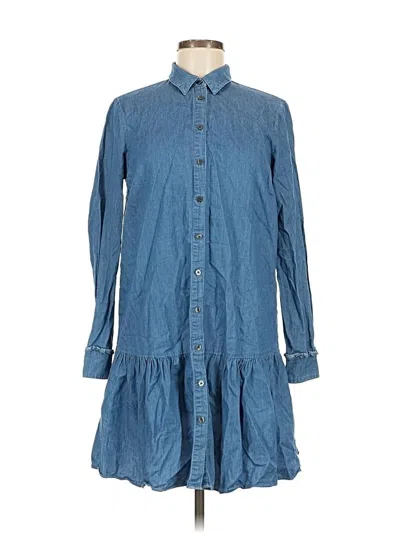 Pre-owned Draper James Long Sleeve Button Down Shirt In Blue