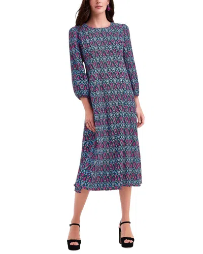 Draper James Long-sleeve Midi Dress In Blue