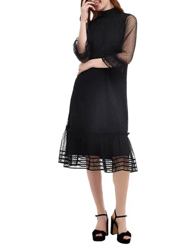 Draper James Long Sleeve Shift Dress In Black
