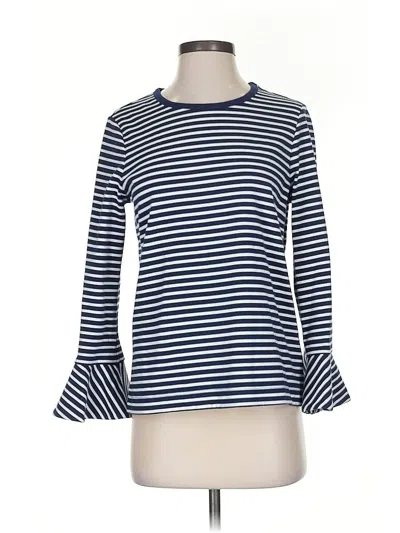 Pre-owned Draper James Long Sleeve Top Blue Boatneck Tops