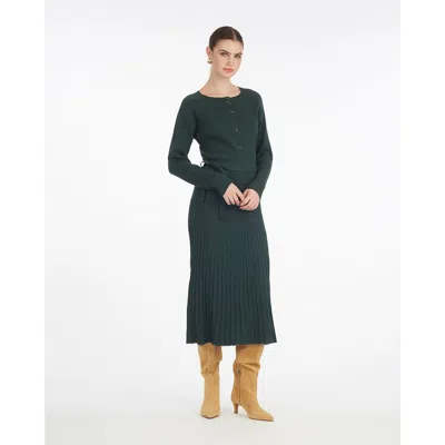 Draper James Luxe Pleated Maxi Skirt In Green