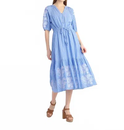 Draper James Martina Midi Dress With Floral Embroidery In Black