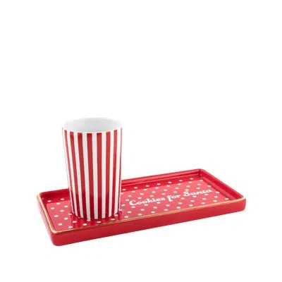 Draper James Milk And Cookies Set, Cookies For Santa In Red