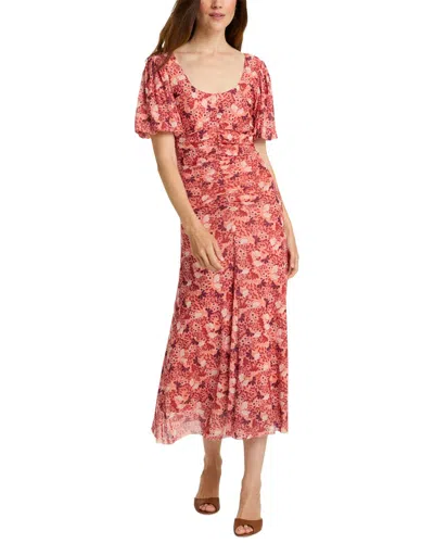 Draper James Mindy Midi Dress In Coneflower Mesh In Pink