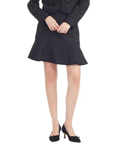 Draper James Mini Flounce Skirt In Black