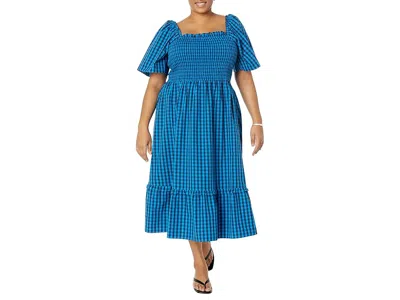 Draper James Plus Size Deana Smocked Dress In Blue