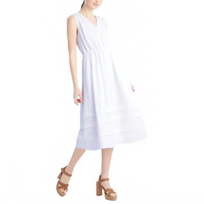 Draper James Rowan Midi Seersucker Dress In Magnolia White