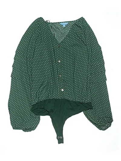 Pre-owned Draper James Rsvp 3/4 Sleeve Blouse In Green