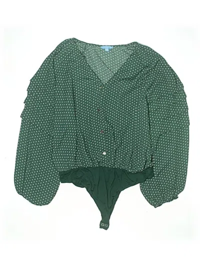 Pre-owned Draper James Rsvp 3/4 Sleeve Blouse In Green