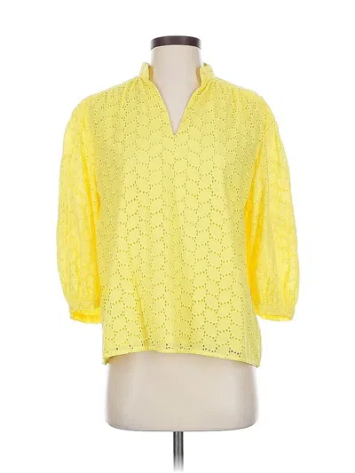 Pre-owned Draper James Rsvp 3/4 Sleeve Blouse In Yellow