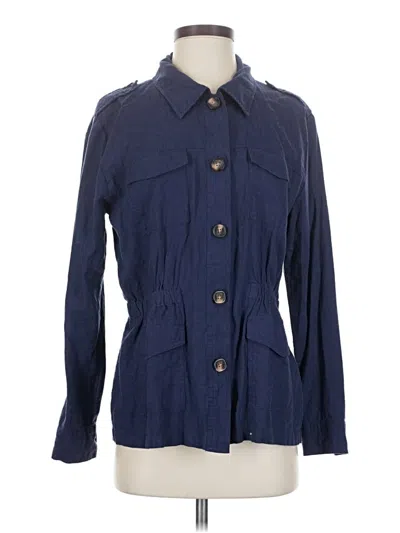 Pre-owned Draper James Rsvp Long Sleeve Button Down Shirt In Blue