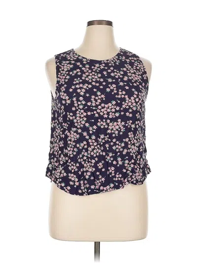 Pre-owned Draper James Rsvp Sleeveless Blouse In Purple