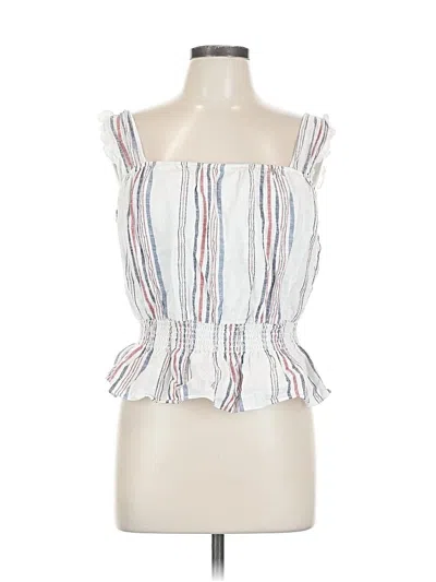 Pre-owned Draper James Rsvp Sleeveless Blouse In White