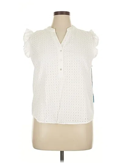 Pre-owned Draper James Rsvp Sleeveless Button Down Shirt In White
