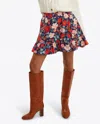 Draper James Ruffle Wrap Skirt In Navy Floral In Blue