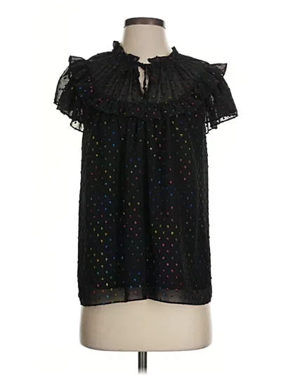 Pre-owned Draper James Short Sleeve Blouse In Black
