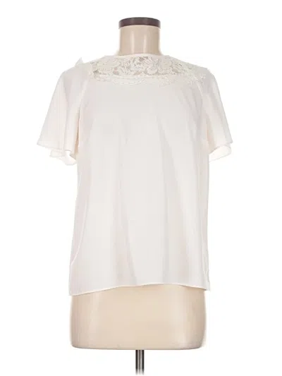 Pre-owned Draper James Short Sleeve Blouse In Ivory
