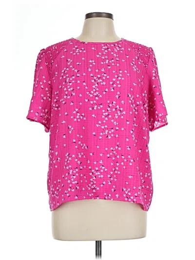 Pre-owned Draper James Short Sleeve Blouse In Pink