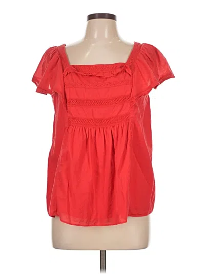 Pre-owned Draper James Short Sleeve Blouse In Red