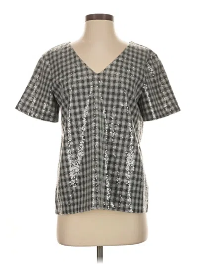 Pre-owned Draper James Short Sleeve Blouse In Silver