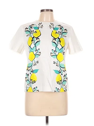 Pre-owned Draper James Short Sleeve Blouse In White