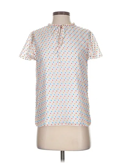 Pre-owned Draper James Short Sleeve Blouse In White